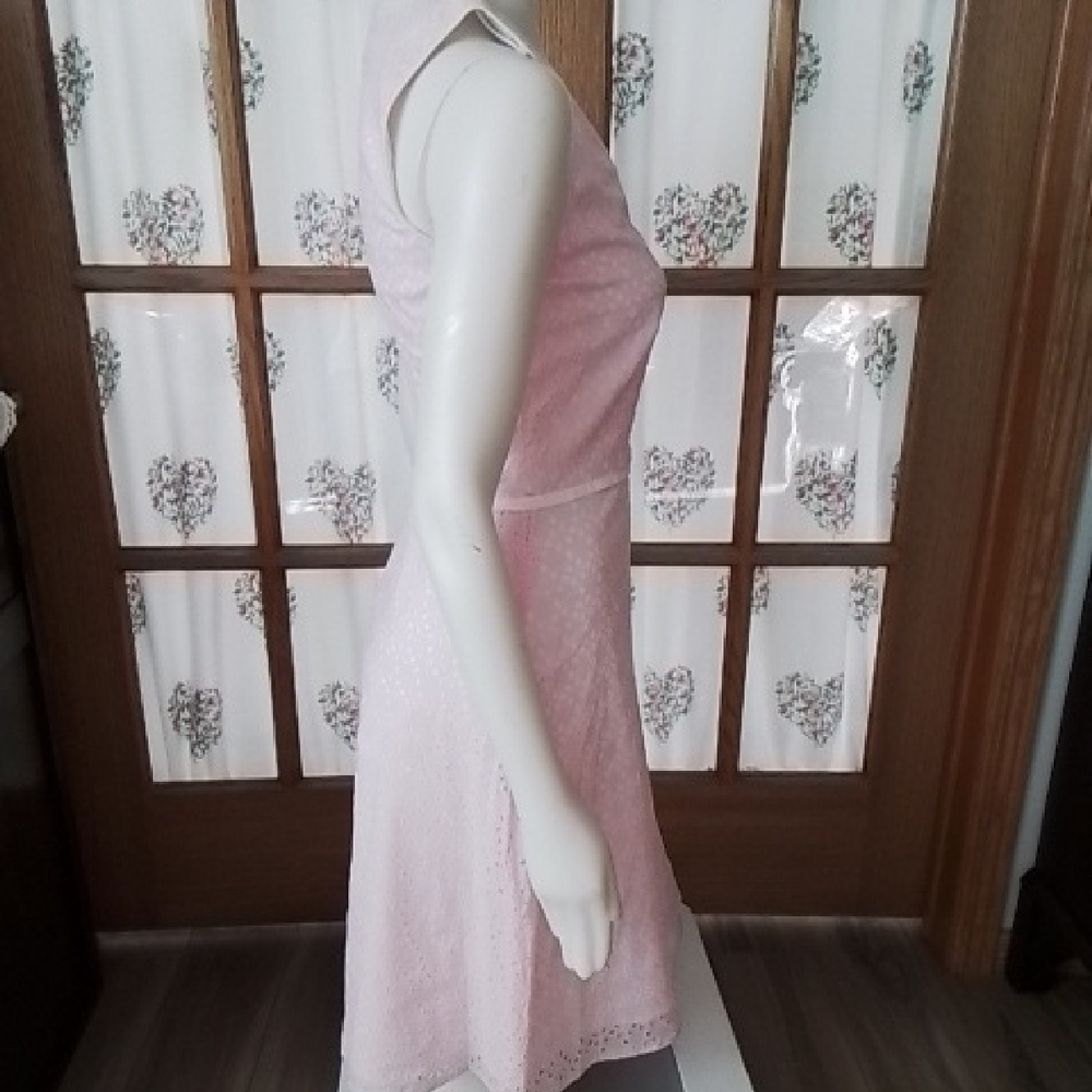 Scarlett Eyelet Sleeveless Dress, Pastel Pink, Size 8.